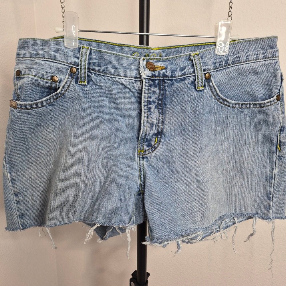 Cruel Girl Vintage Denim Cut-Off Shorts Light Wash Button Fly Y2K Low Rise Sz 9